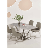 Sergio Glossy Sintered Stone Dining Table - Maxi Home Furnishing